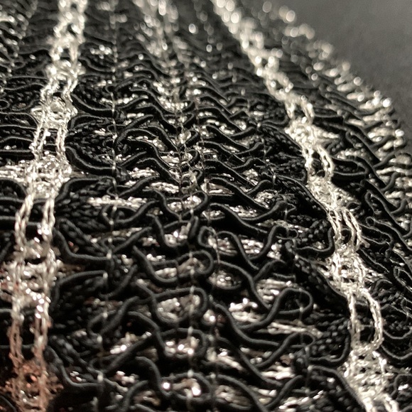 Vintage 60’s Mod black & Silver zippered front black sleeveless midi dress M - Picture 12 of 12